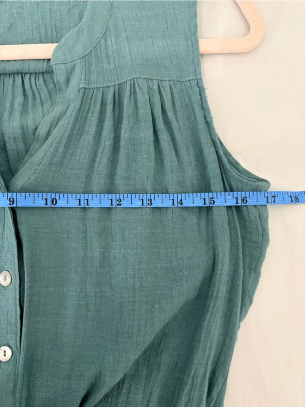 Zac & Rachel Tie Front Sleeveless Blouse Sz S Teal EUC - Picture 9 of 10